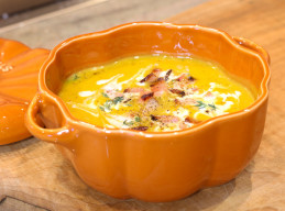 Butternut Squash Soup with Maple Sour Cream