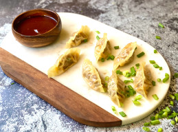 Bacon Cheeseburger Dumplings with Spicy Soy Ketchup 