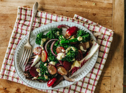 Broccoli and Radicchio with Blistered Grapes