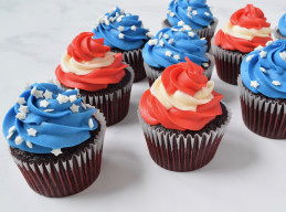 Red-White-and-Blue Red Velvet Cupcakes