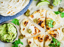 Chicken Quesadillas with Homemade Flour Tortillas