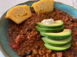 Taco Soup with Jalapeño-Cheddar Cornbread Muffins