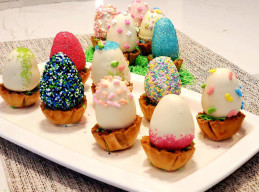 Easter Egg Cake Pops in Phyllo Nests