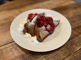 Dessert French Toast with Strawberries and Cream
