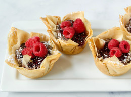 Mini Chocolate-Raspberry Phyllo Tarts