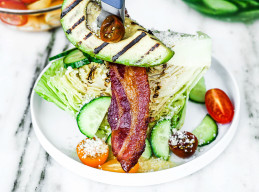 Grilled Wedge Salad with Parmesan Dressing