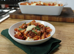 Big Batch Sausage and Peppers Pasta Bake 