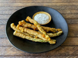 Asparagus Fries with Sour Cream and Chive Dip
