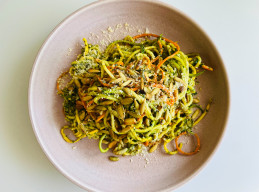 Hearty Greens Pesto with Raw Veggie Noodles
