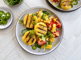 Grilled Polenta with Tomato-Corn Salad