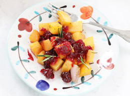 Roasted Rutabagas with Cranberry Sauce