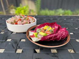 Tuna Ceviche in Radicchio Cups