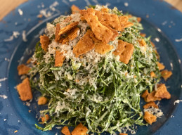 Make-Ahead Collard Caesar Salad