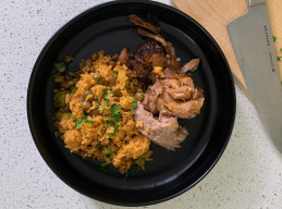 Pernil y Arroz con Gandules
