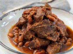 Red Chile Steak with Beans