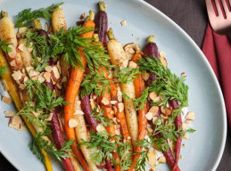 Spice-Roasted Rainbow Carrot Salad with Herbed Yogurt Dressing