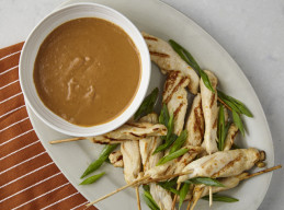 Orange-Marinated Chicken Satay with Peanut Sauce