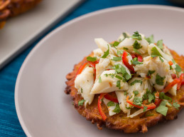 Sweet Potato Latke with Crab Salad