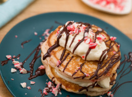 Peppermint Boston Cream Pancakes