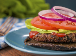 Black Bean Burger with Mushroom Bun