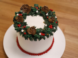 Buttercream Winter Floral Wreath