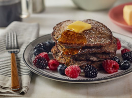 Chocolate Chip-Buckwheat-Banana Pancakes