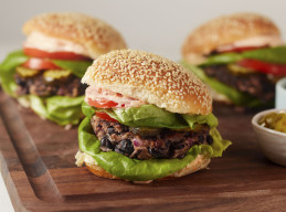 Black Bean Burgers with Tomato-Lime Mayo