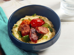 Creamy Polenta with Andouille Sausage 