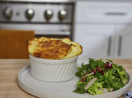 Gruyere Souffle with Frisee Salad 