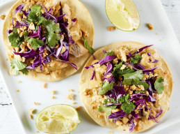 Peanut Chicken Tostadas