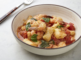 Gnocchi alla Sorrentina with Shrimp and Tomato Sauce 