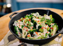 Broccoli with Warm Blue Cheese Sauce