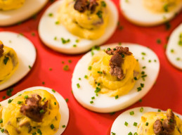 Steak and Crab Deviled Eggs