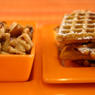 Encore: Pumpkin Waffles with Maple Walnut Apples