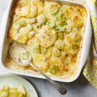 Creamy Broccoli Stem Gratin