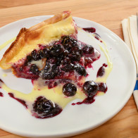 Encore: Dutch Baby with Lemon Curd and Blueberry Syrup