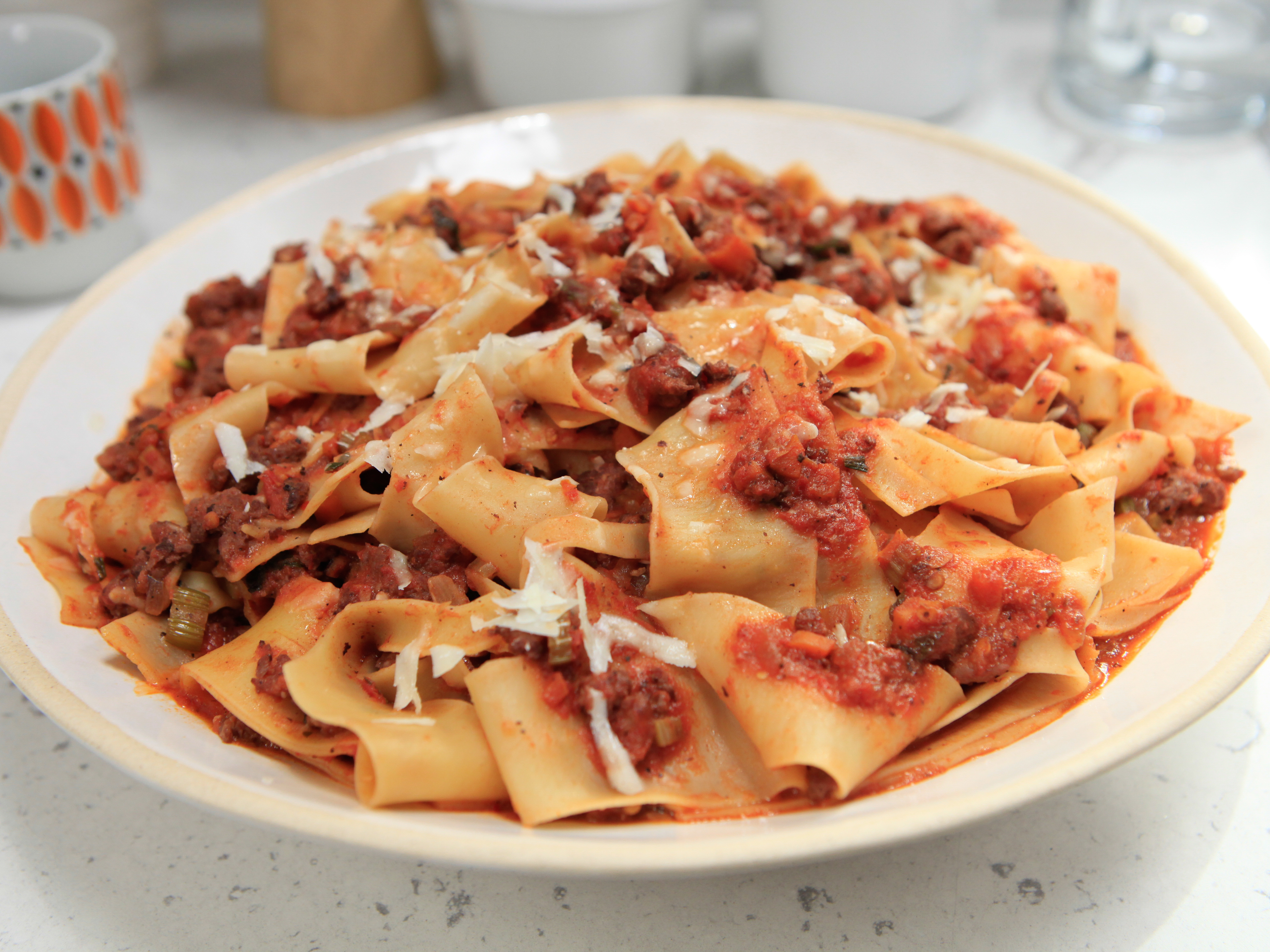 Spicy Sausage Bolognese with Pappardelle Recipe Rachael Ray Food Network