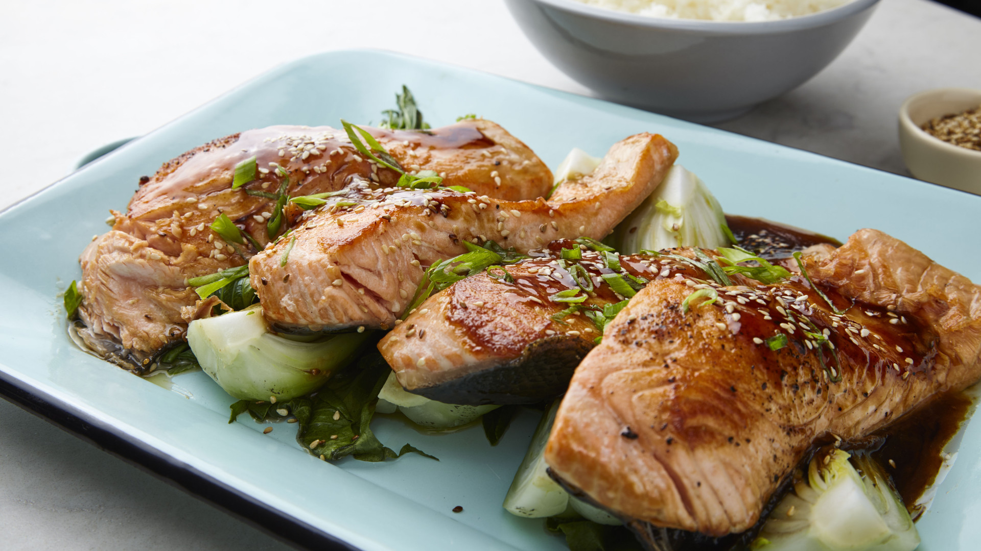 Salmon Teriyaki with Jet Tila