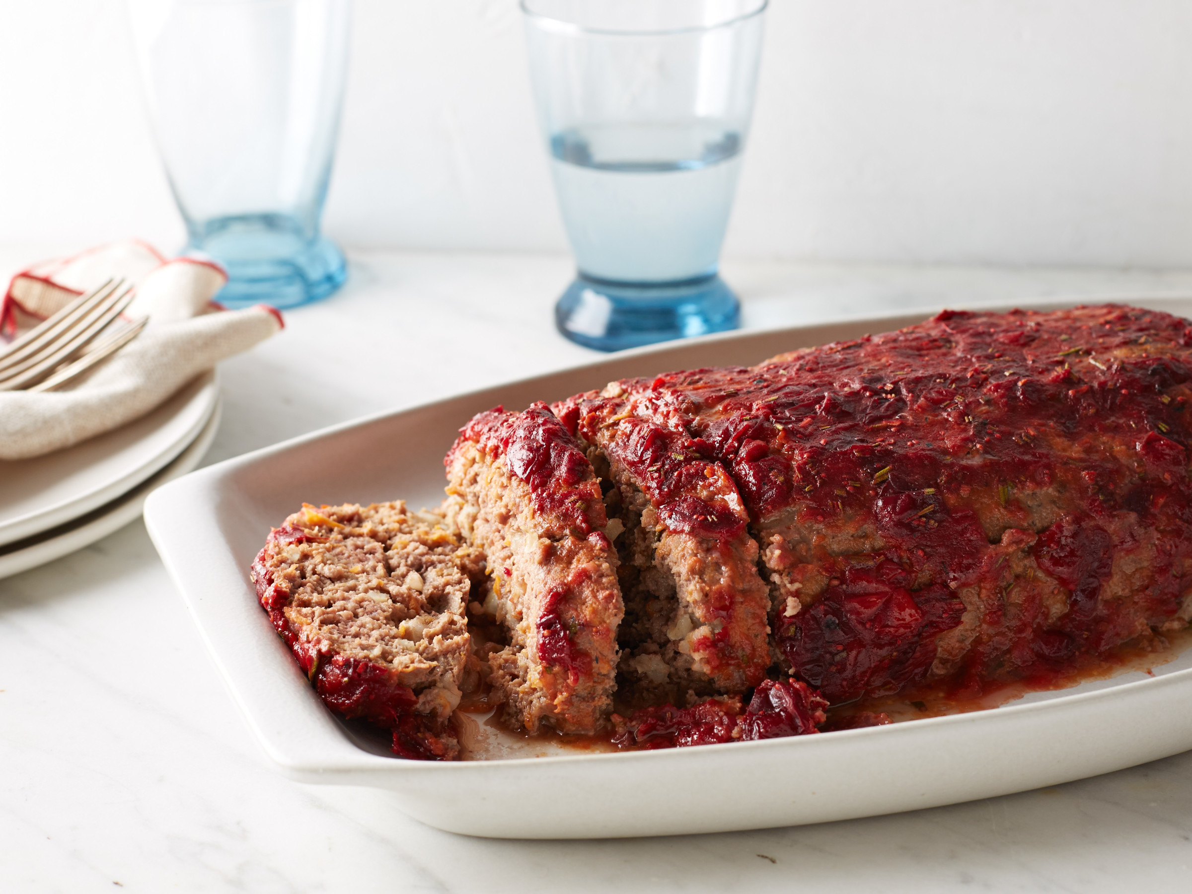 Turkey And Beef Meatloaf With Cranberry Glaze Food Network Kitchen