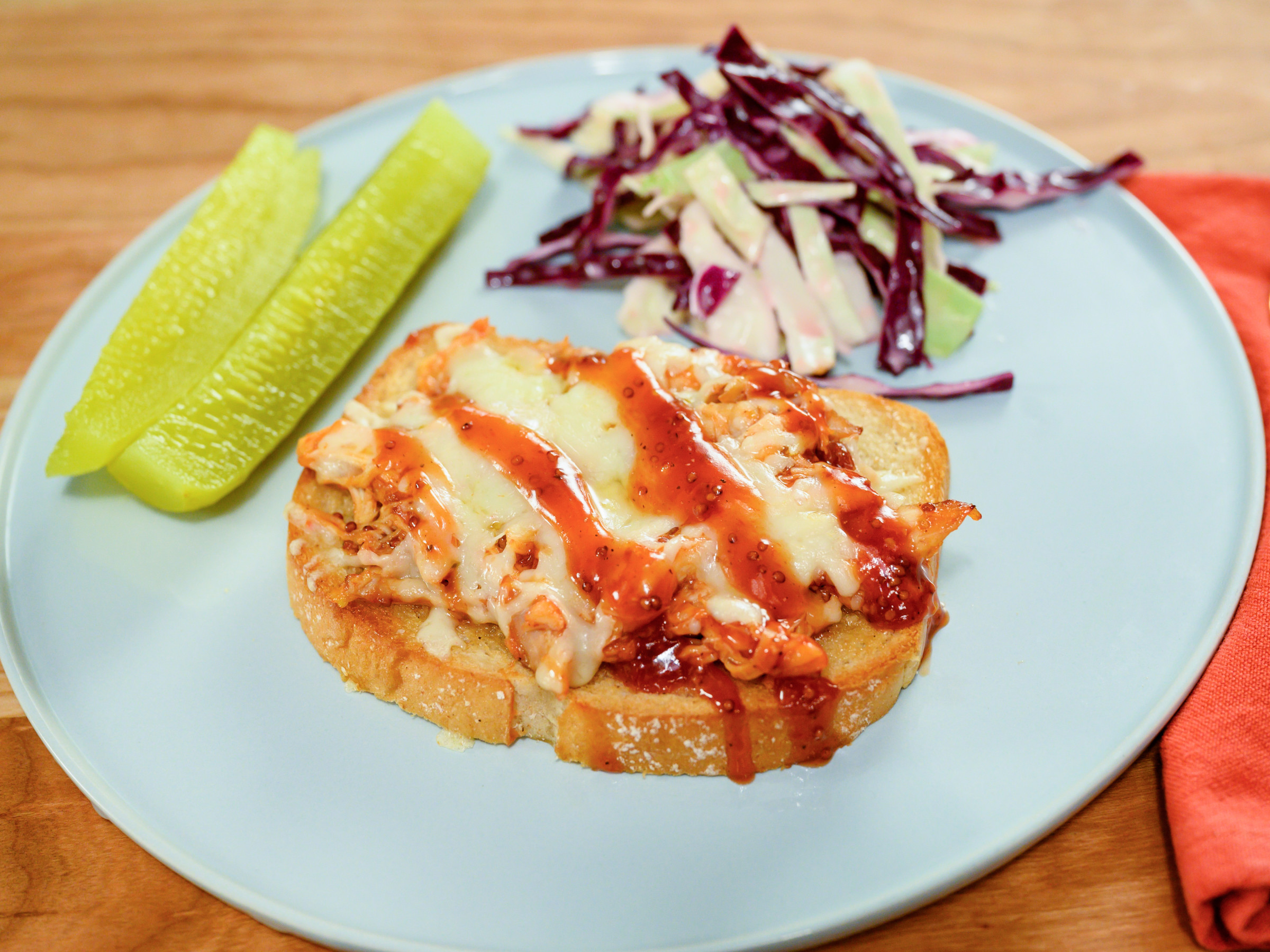 Openface Bbq Chicken Melts Food Network Kitchen