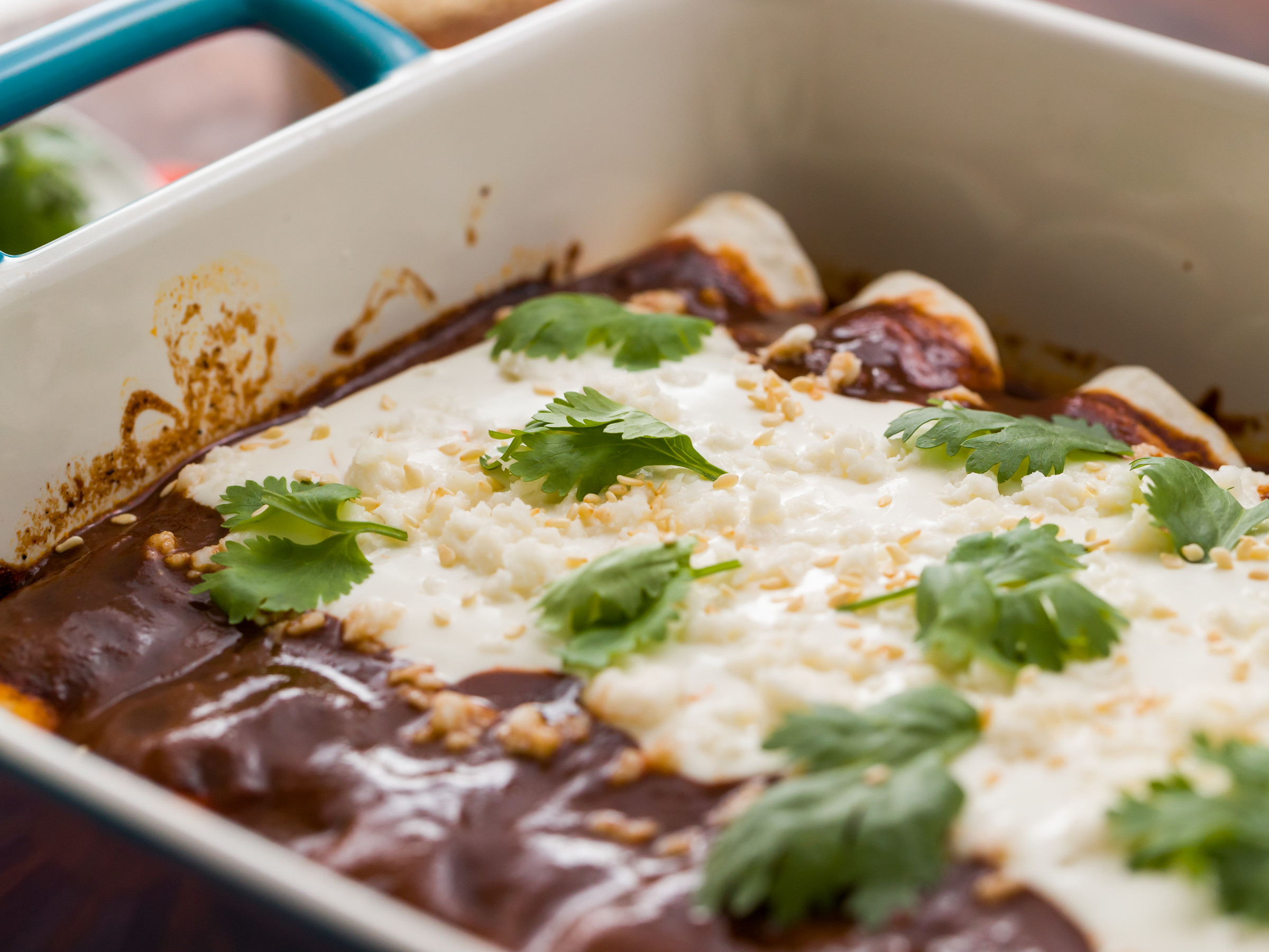 Quick And Easy Chicken Mole Enchiladas Food Network Kitchen