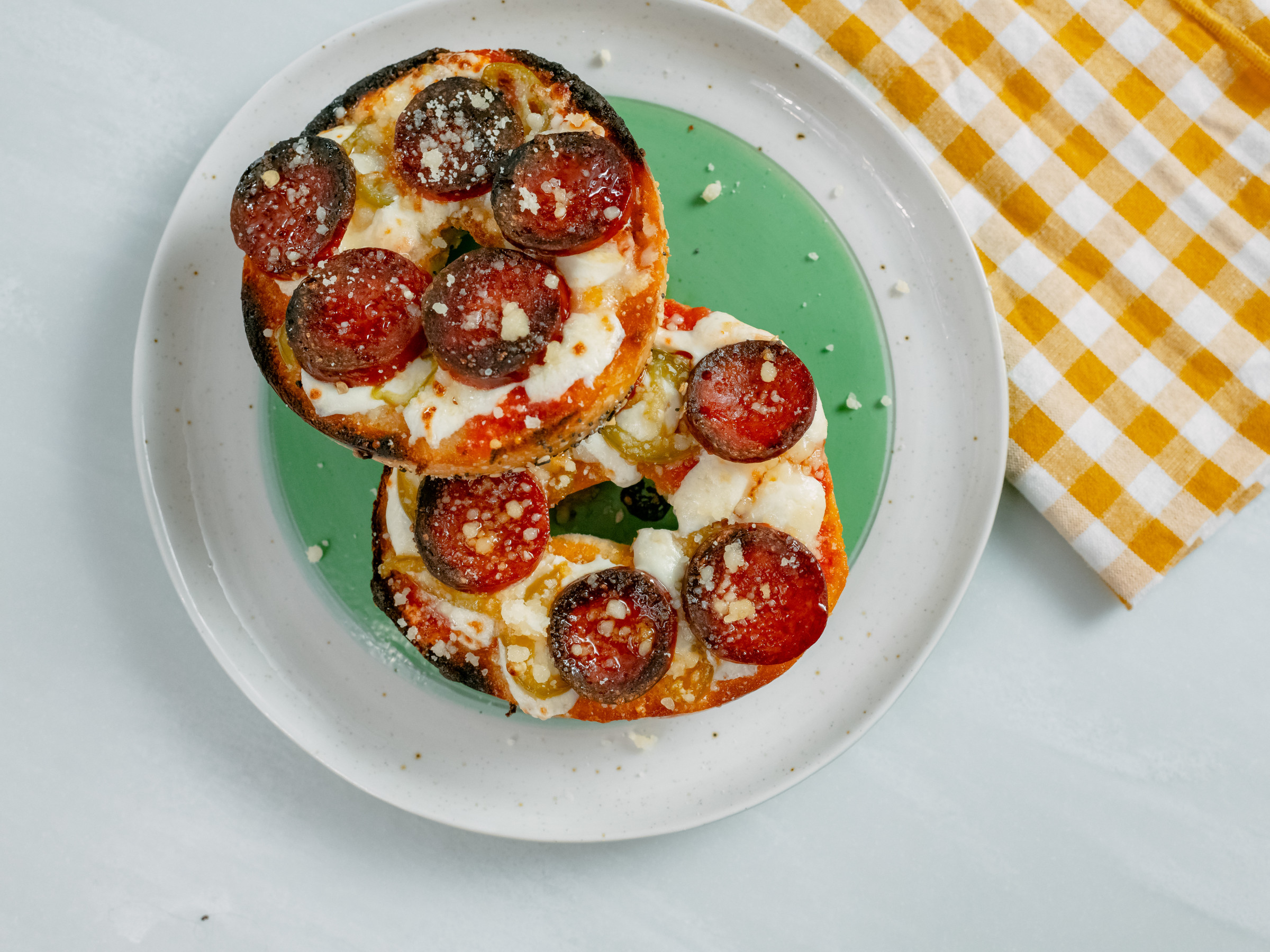 Pepperoni Pizza Bagels Food Network Kitchen