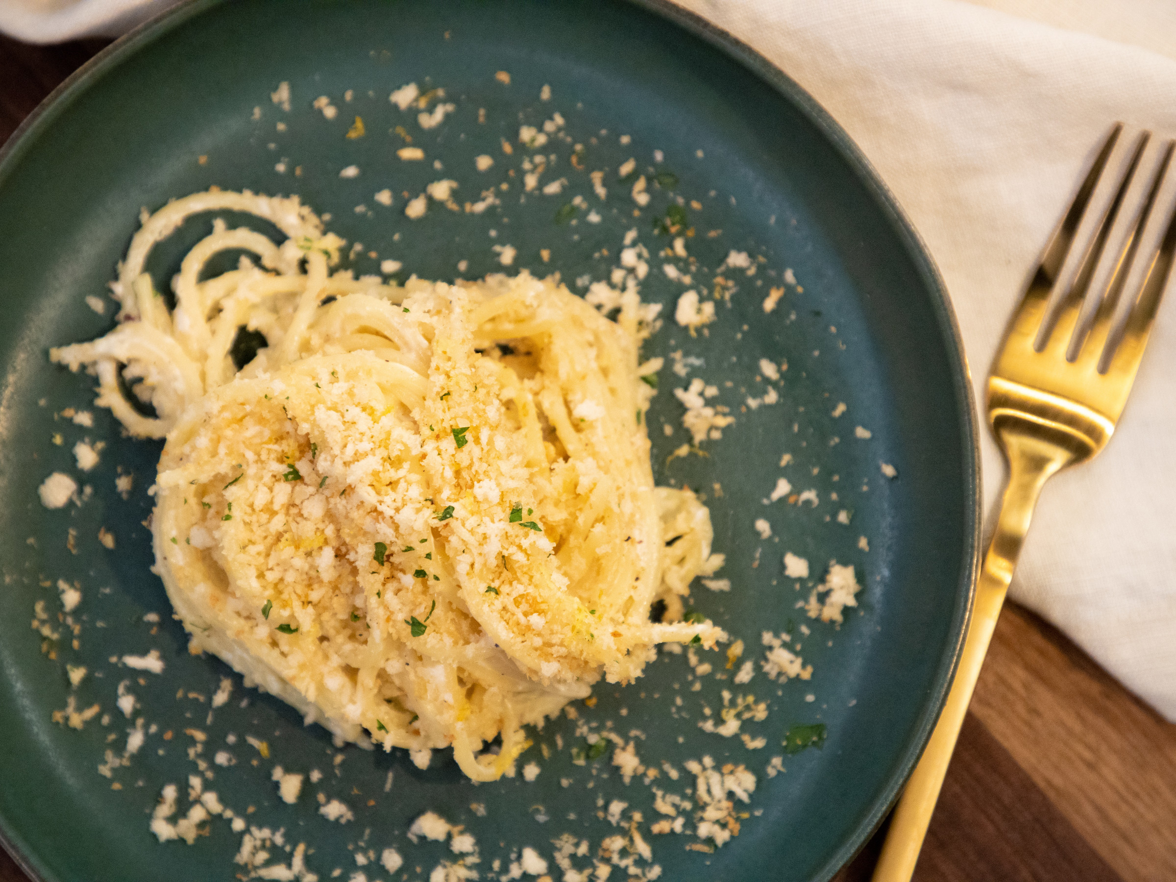 Whipped Ricotta Spaghetti With Garlicparmesan Breadcrumbs Food