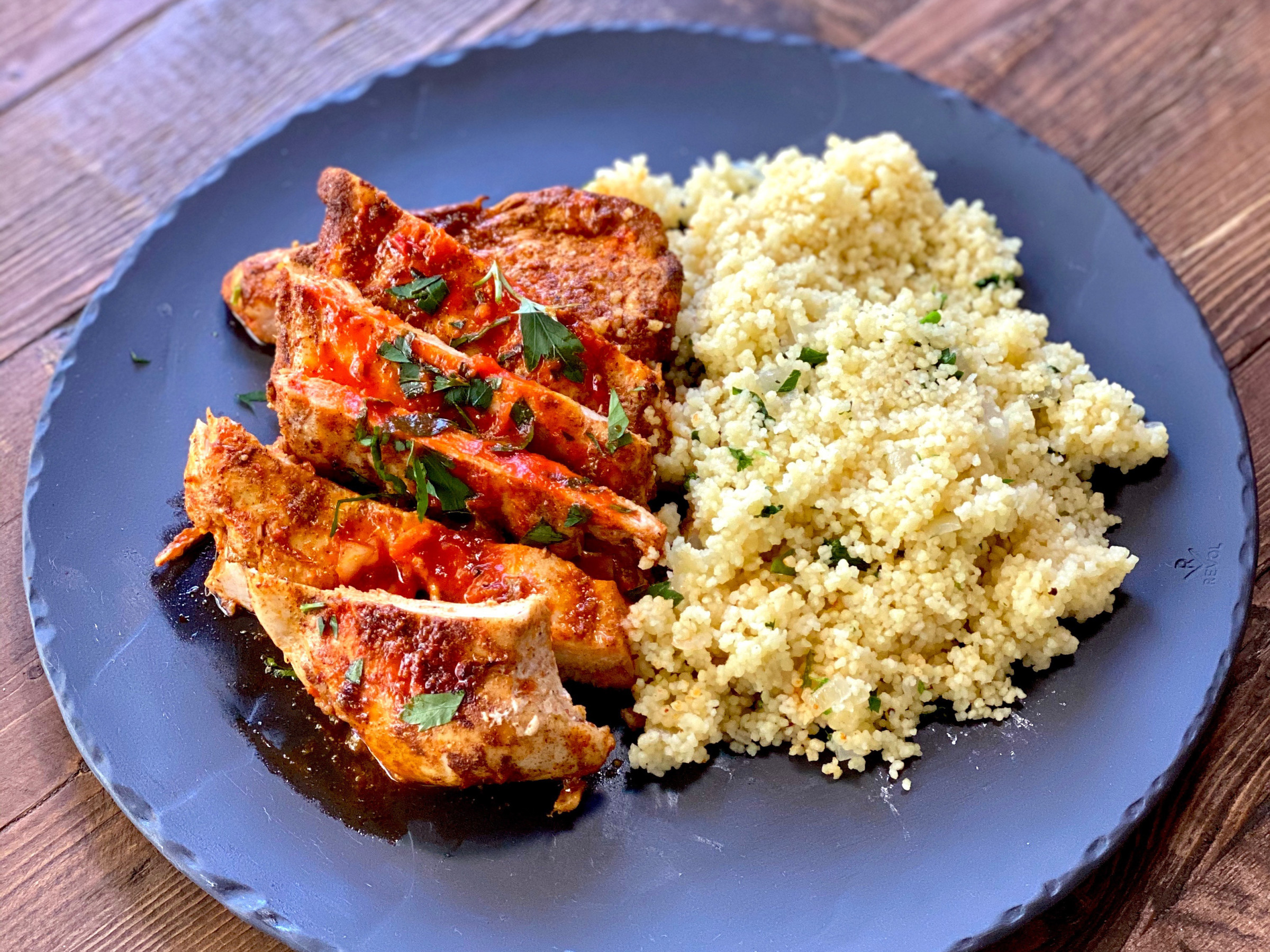 Grilled Harissa Chicken Breasts With Herbed Couscous (sponsored) Food