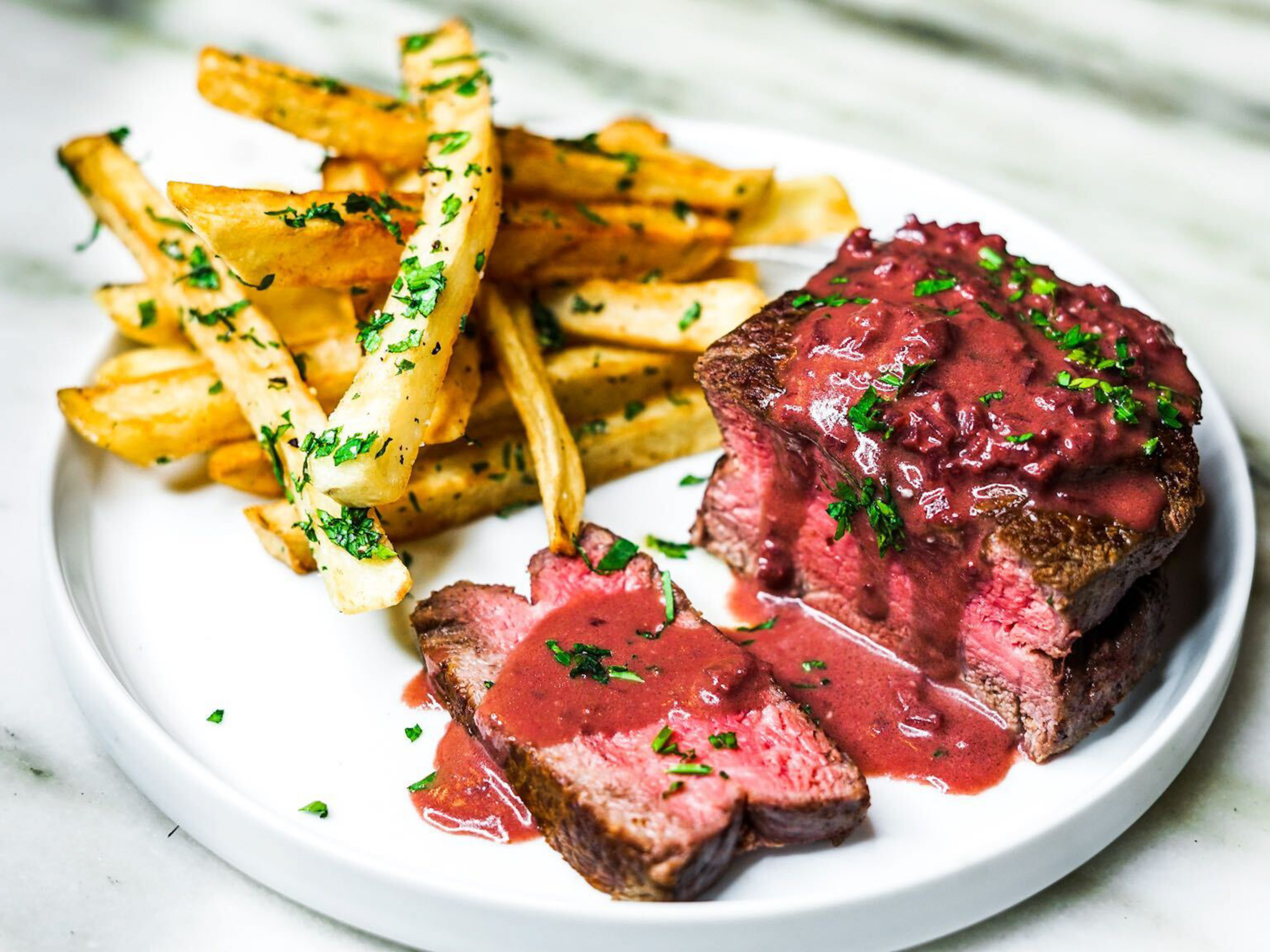 Steak Frites With Red Wine Reduction Food Network Kitchen