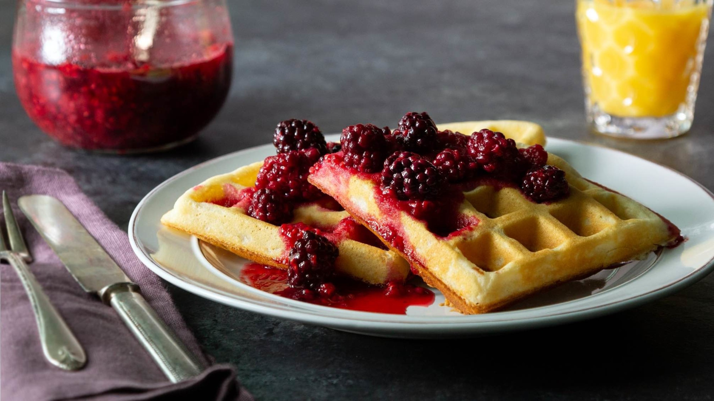Swedish Waffles With Berry Compote Food Network Kitchen