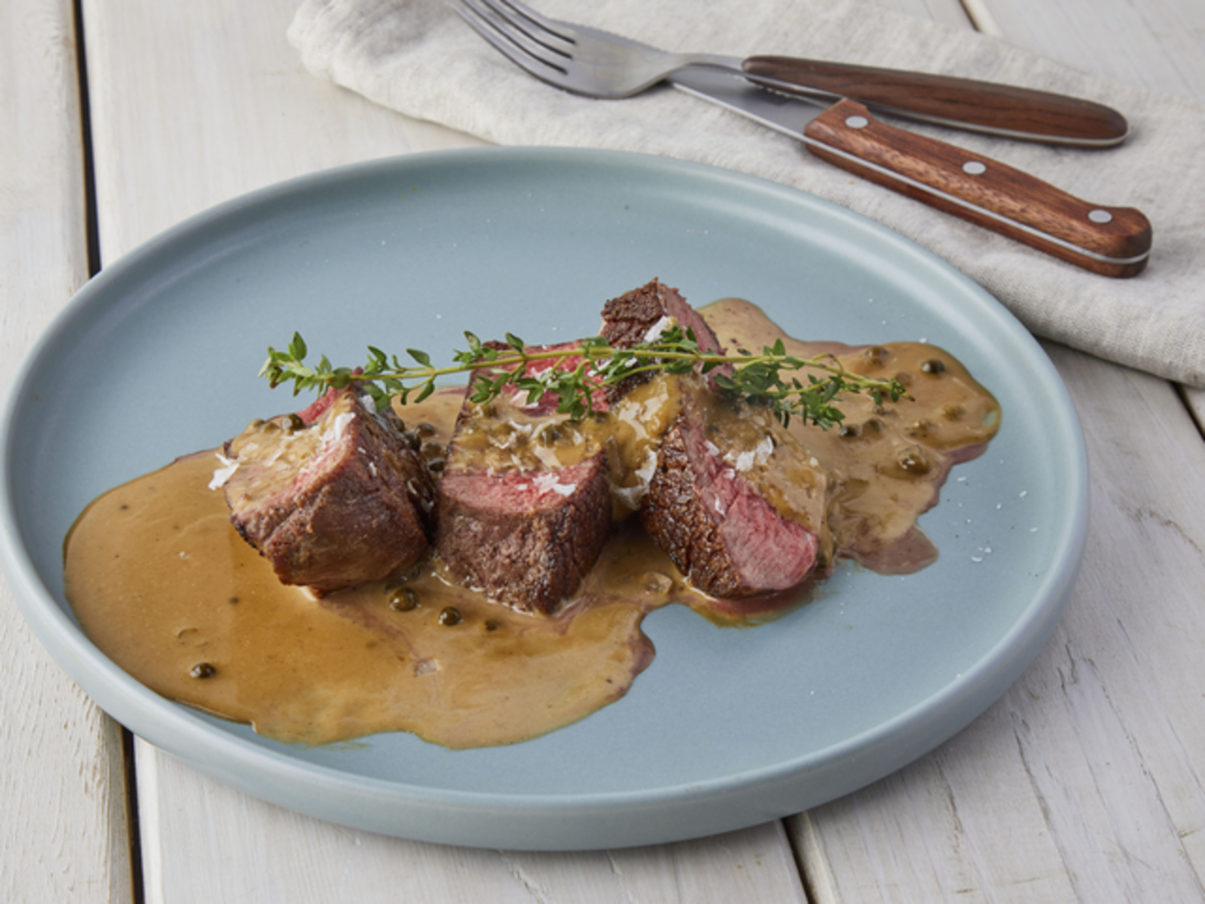 Steak Au Poivre (fillet In Green Peppercorn Sauce) – Food Network Kitchen